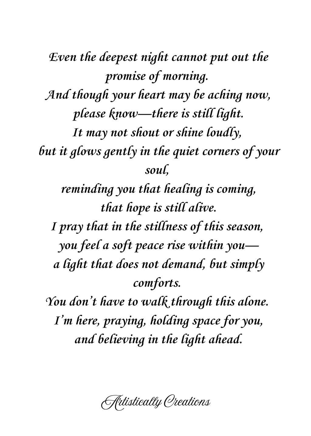 A GENTLE LIGHT IN YOUR DARKNESS