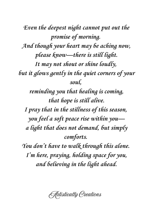 A GENTLE LIGHT IN YOUR DARKNESS