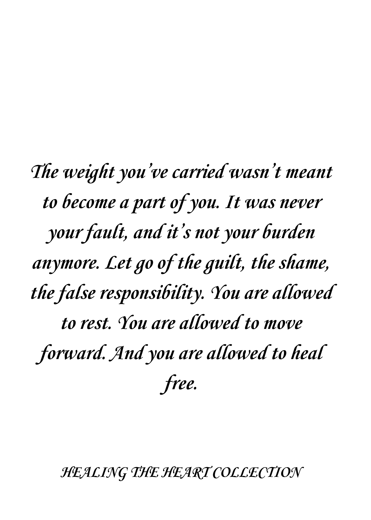 LET GO YOU WERE NOT MEANT TO CARRY THIS FOREVER