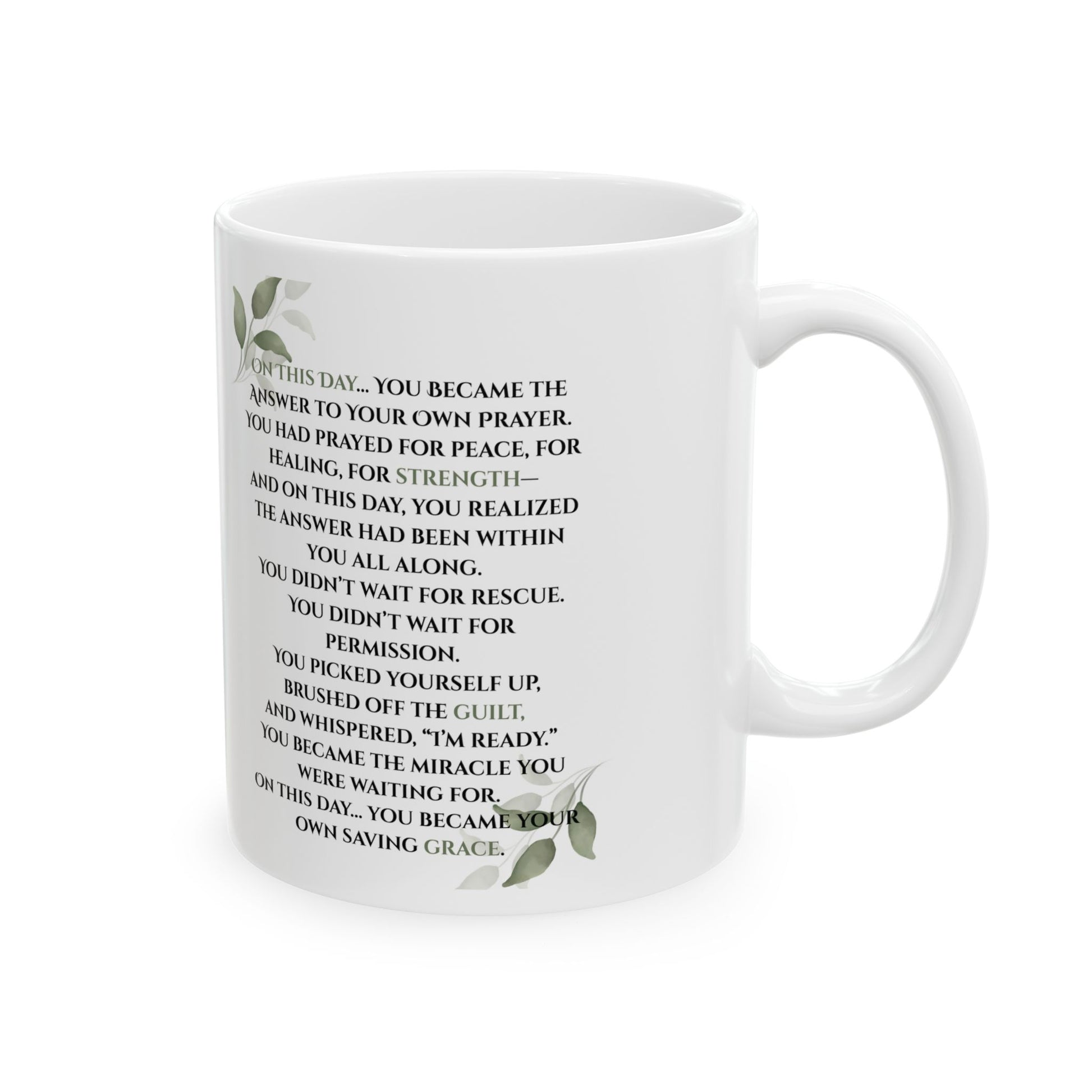 On This Day Recovery Mug | Sobriety Gift Coffee Cup | Inspirational 11oz  Ceramic Mug, Encouragement Gift