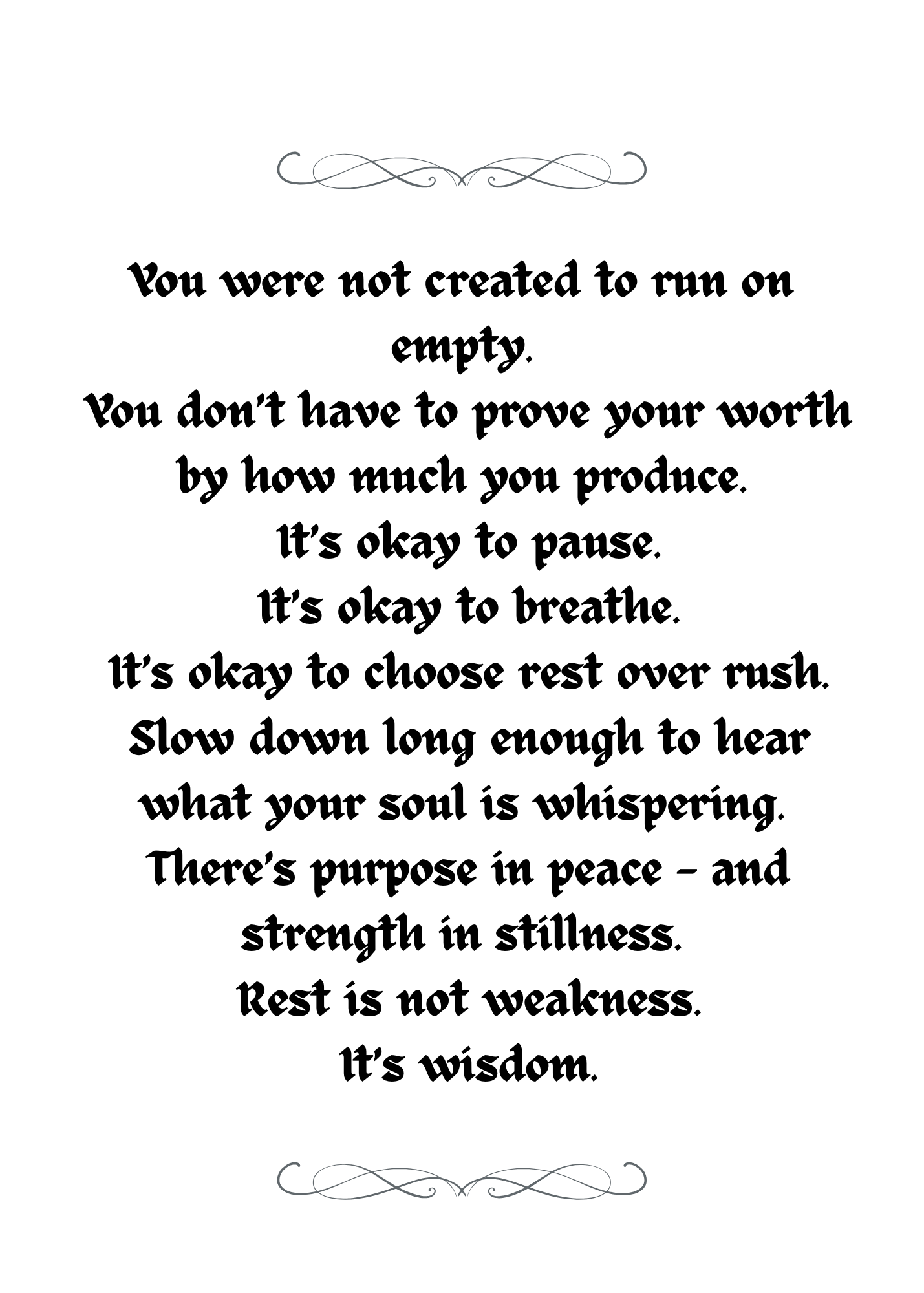 REST OVER RUSH