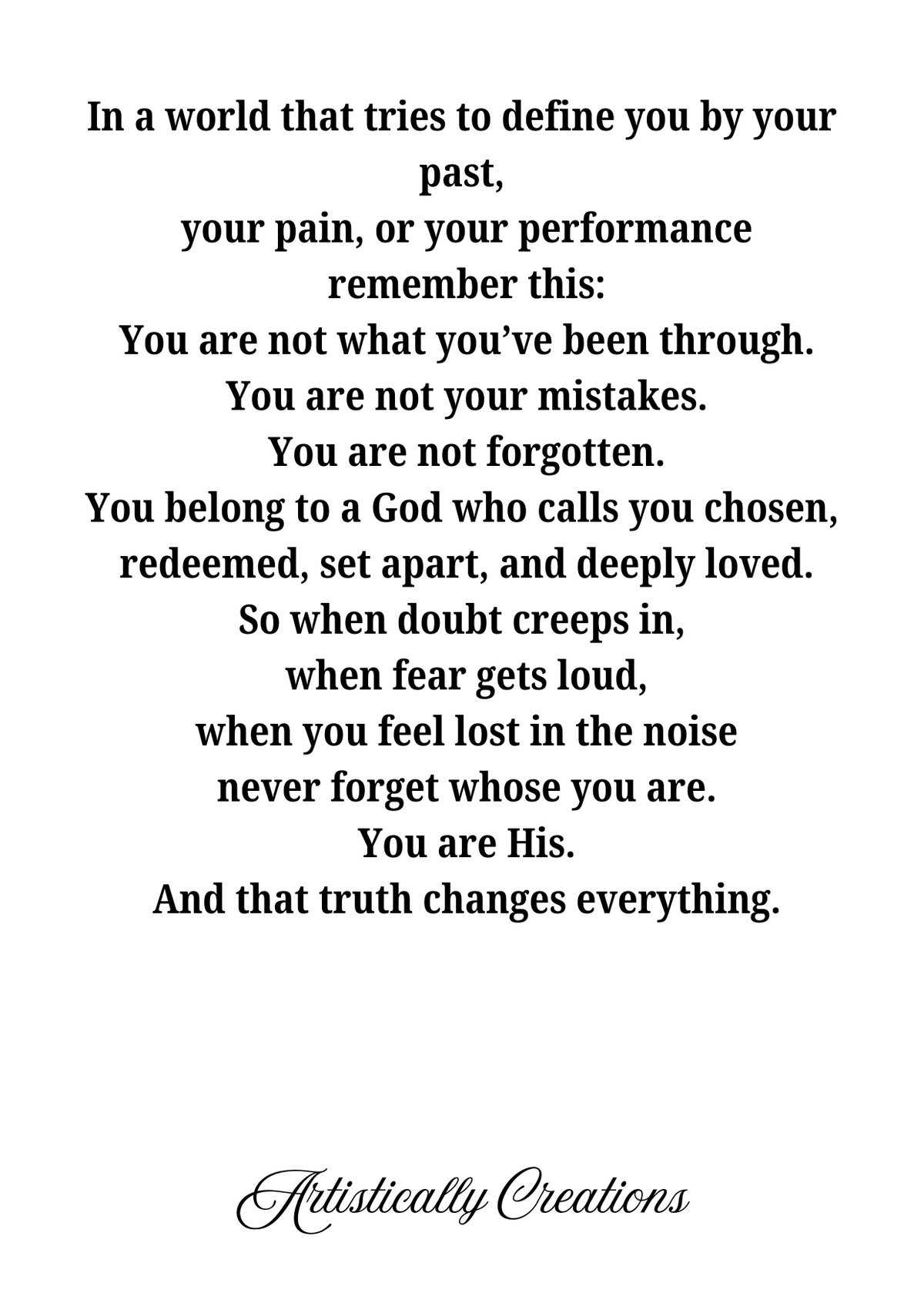 NEVER FORGET WHOSE YOU ARE
