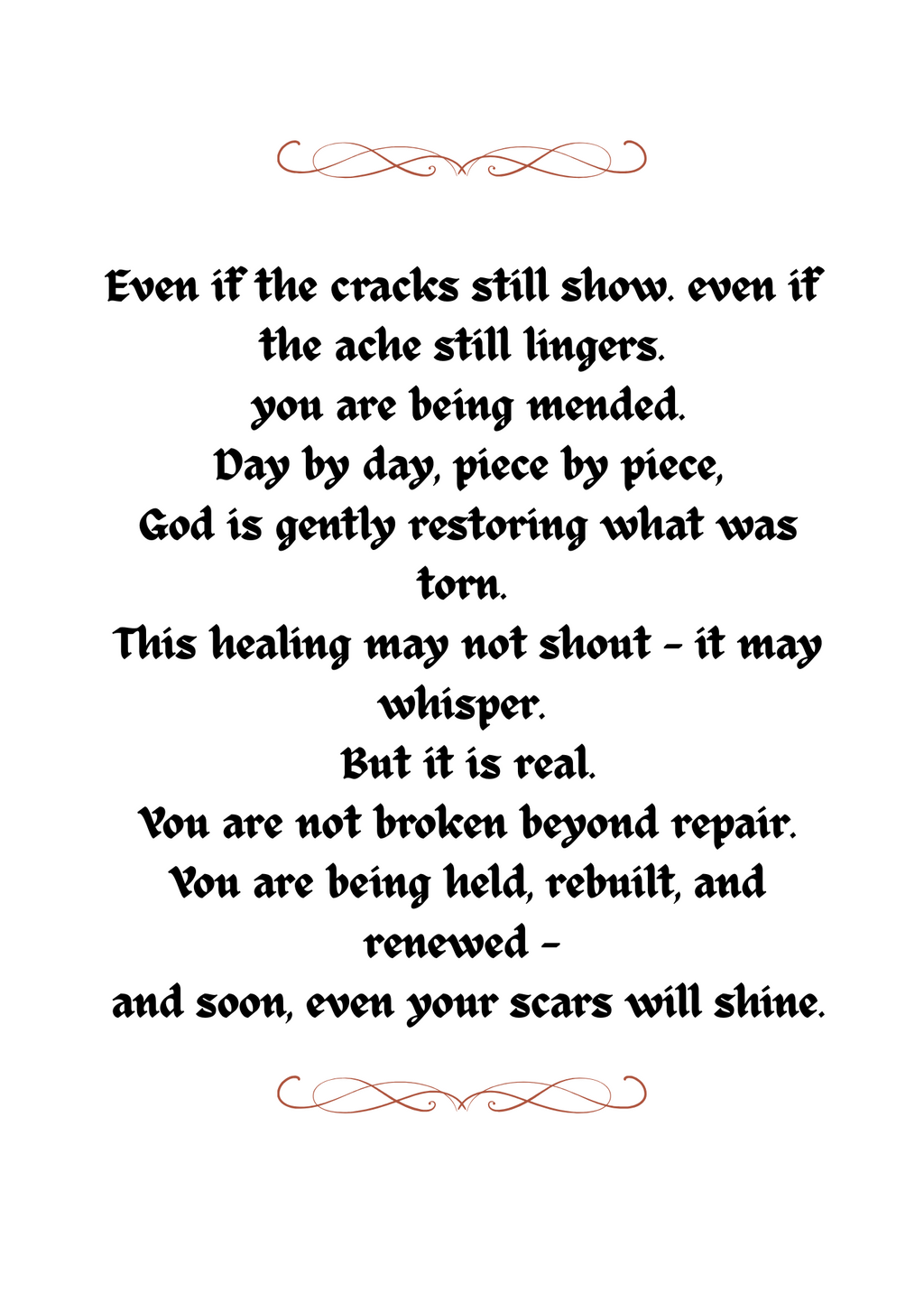 YOU ARE BEING MENDED