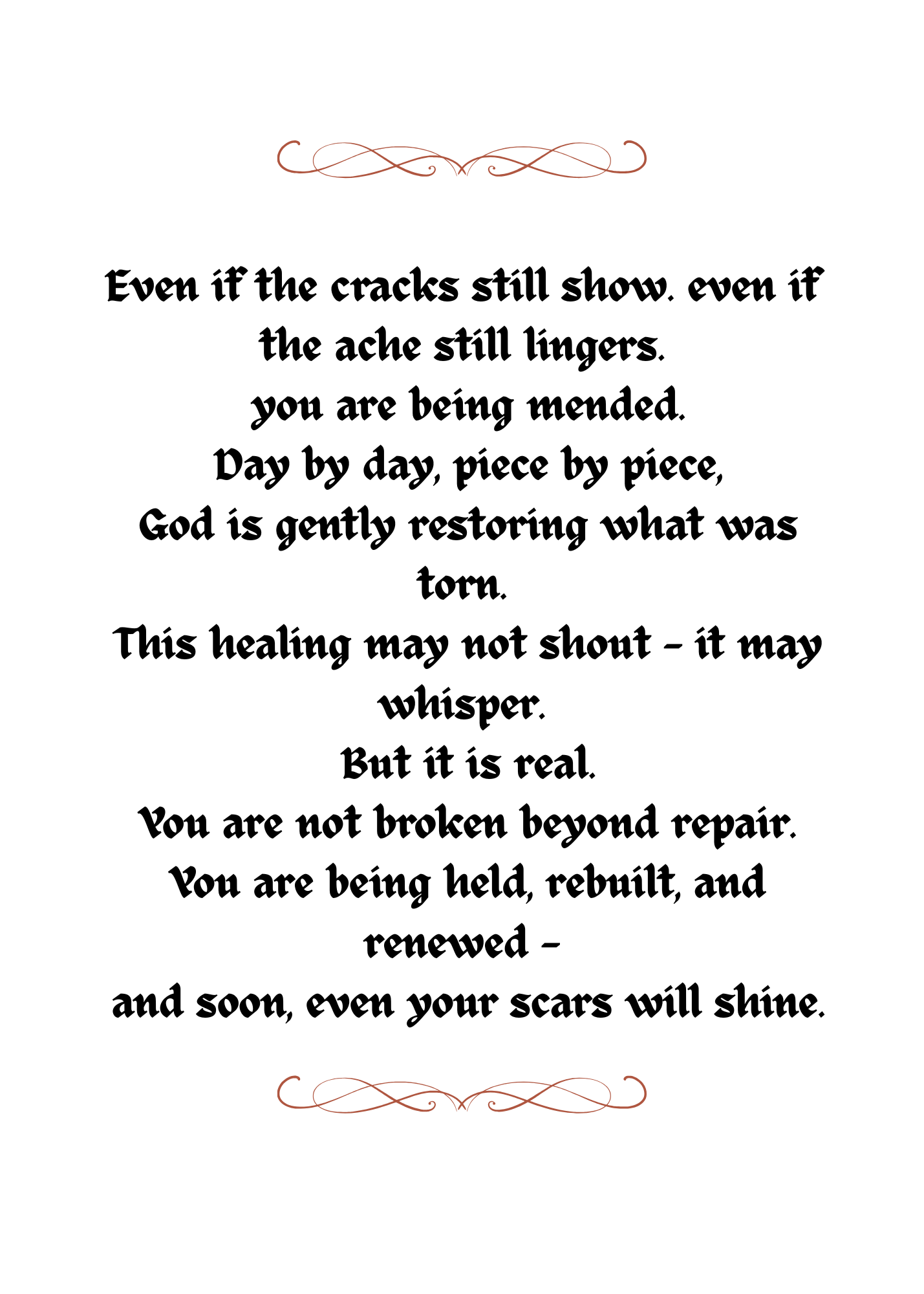 YOU ARE BEING MENDED