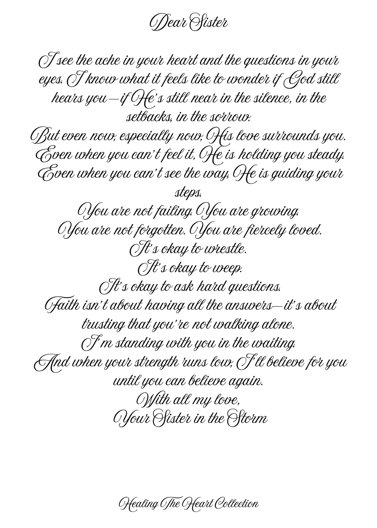 To My Sister Who’s Struggling to Believe