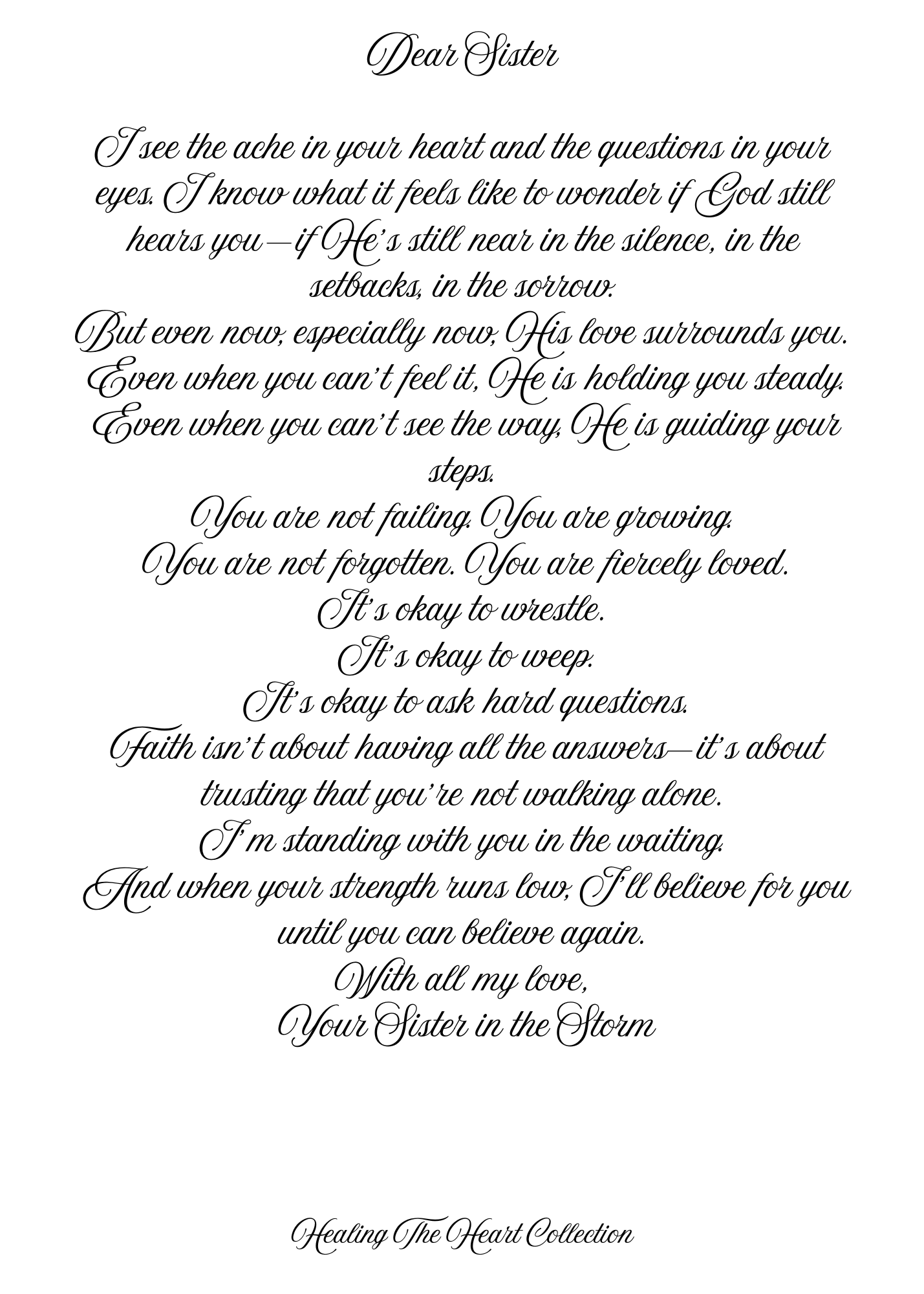 To My Sister Who’s Struggling to Believe