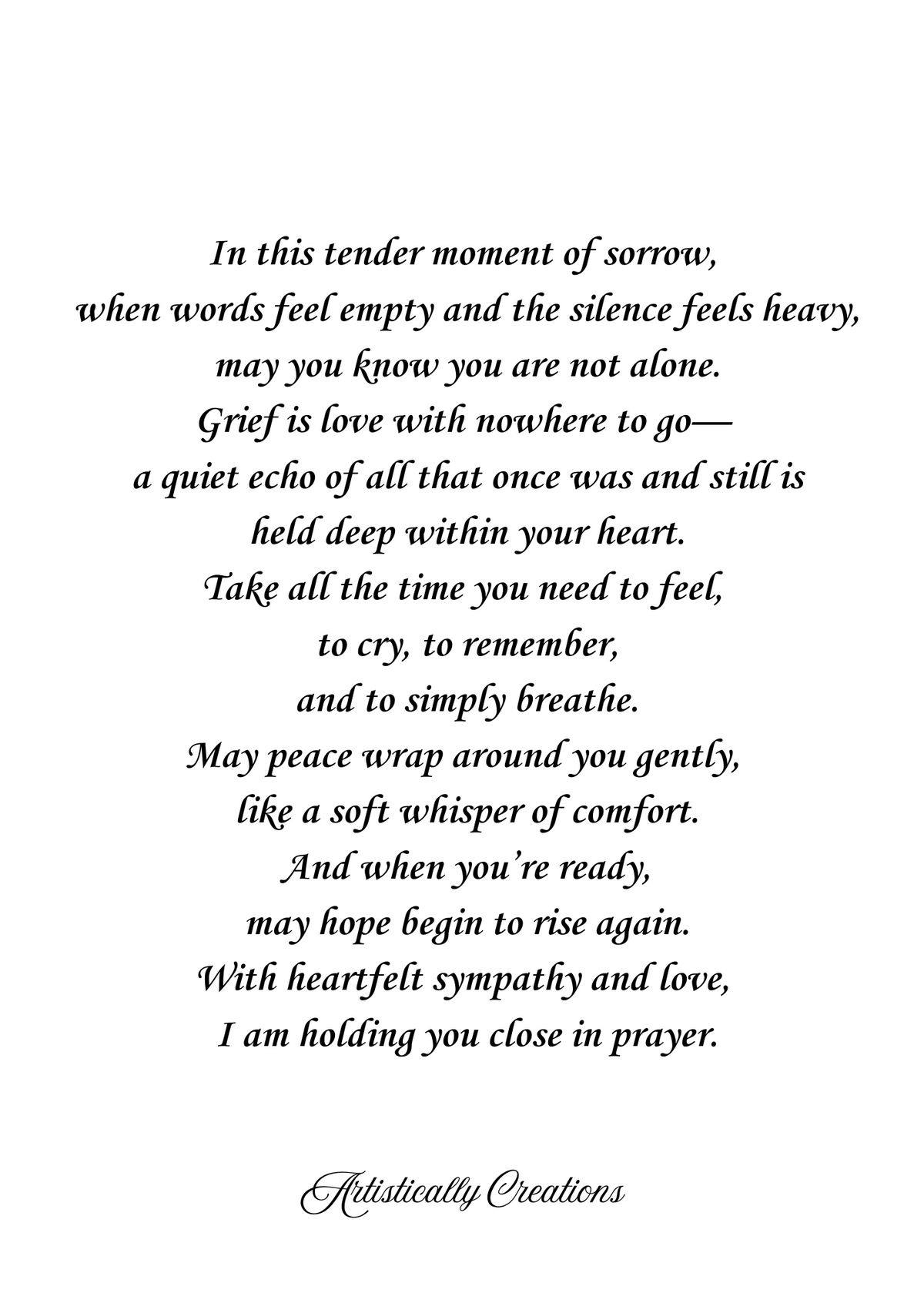 IN YOUR TIME OF SORROW