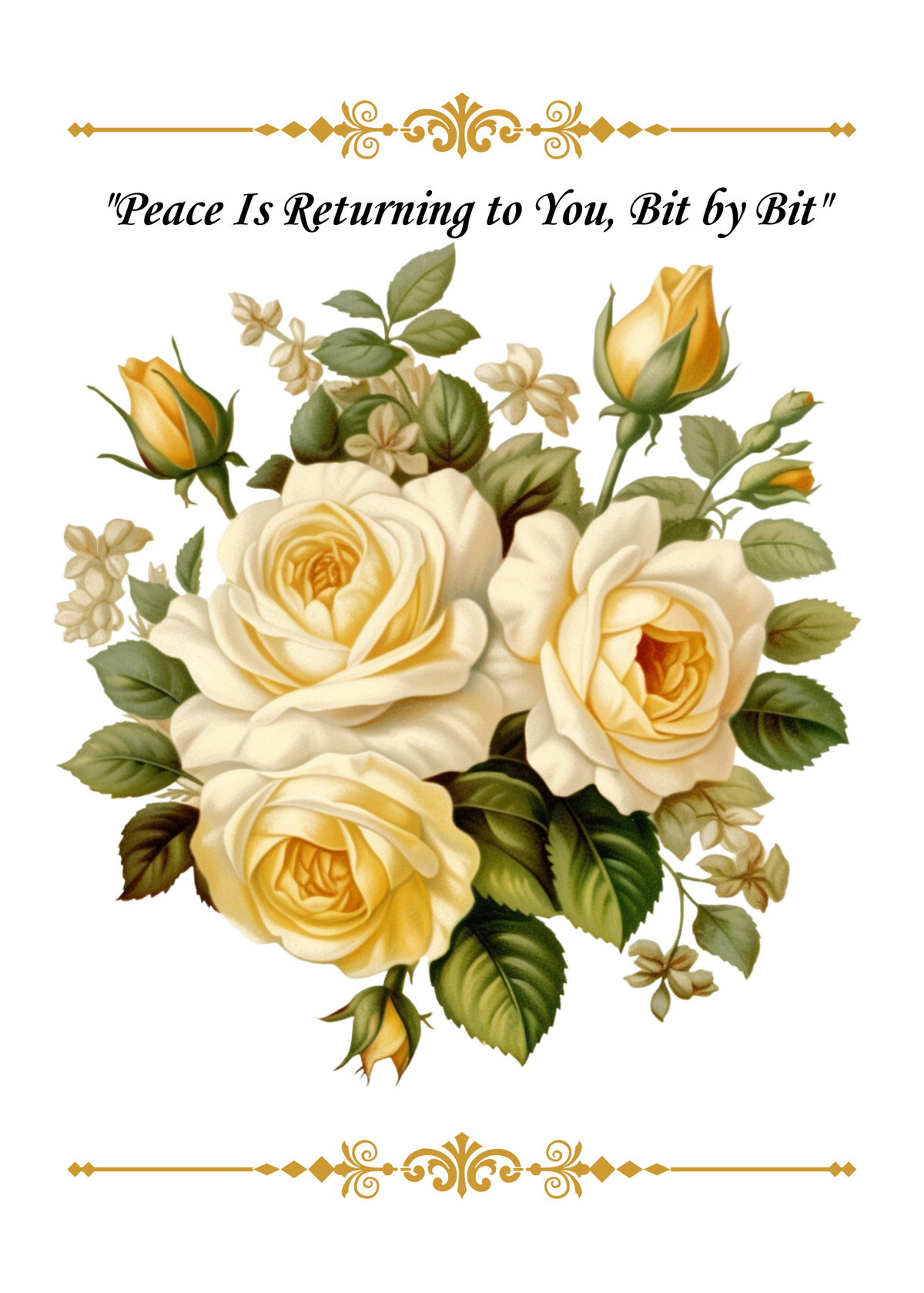 PEACE IS RETURNING TO YOU, ONE DAY AT A TIME