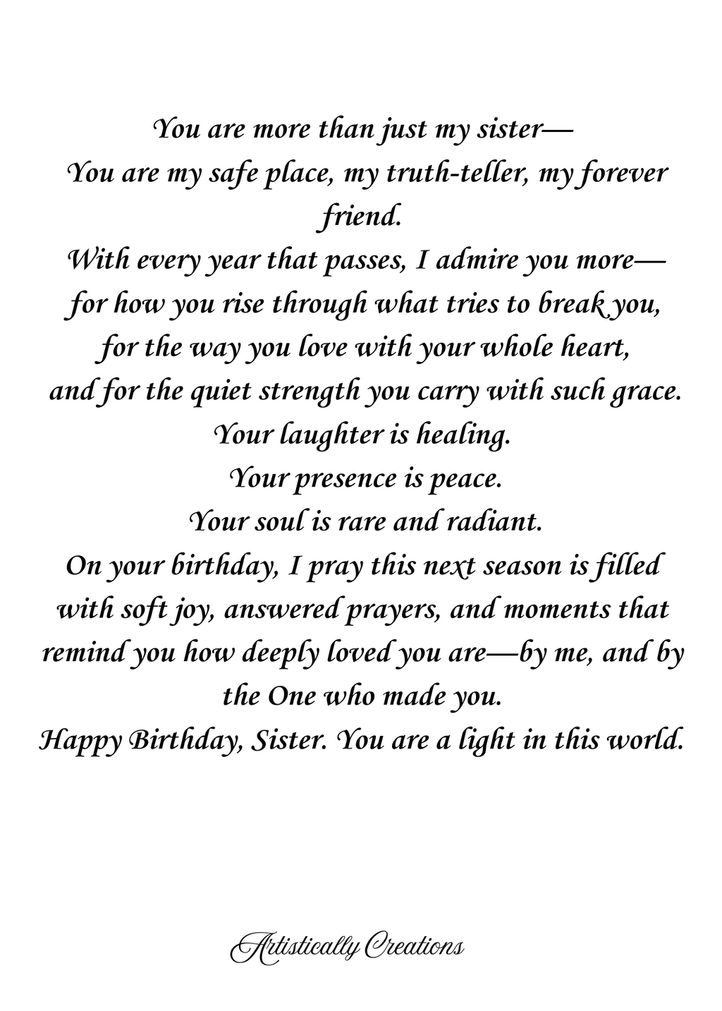 BIRTHDAY CARD FOR SISTER