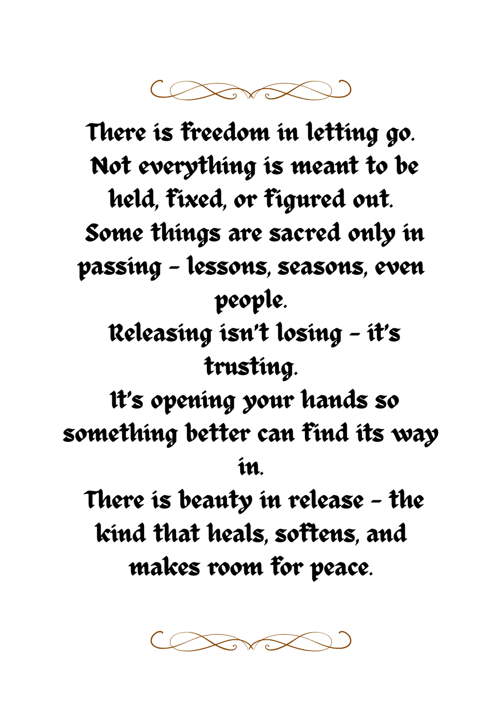 THE BEAUTY OF RELEASE