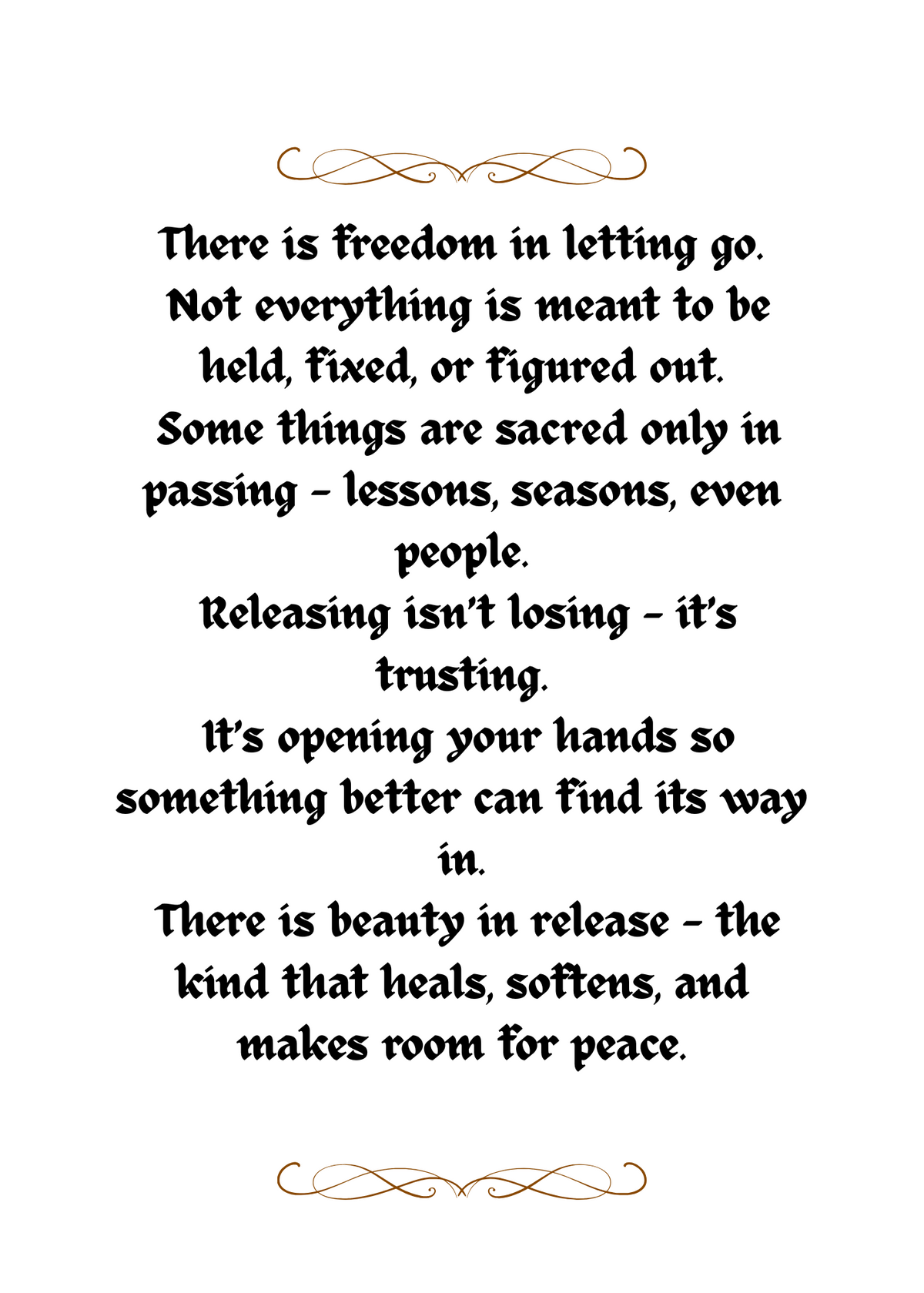 THE BEAUTY OF RELEASE