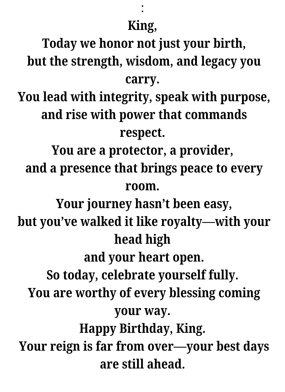 HAPPY BIRTHDAY KING