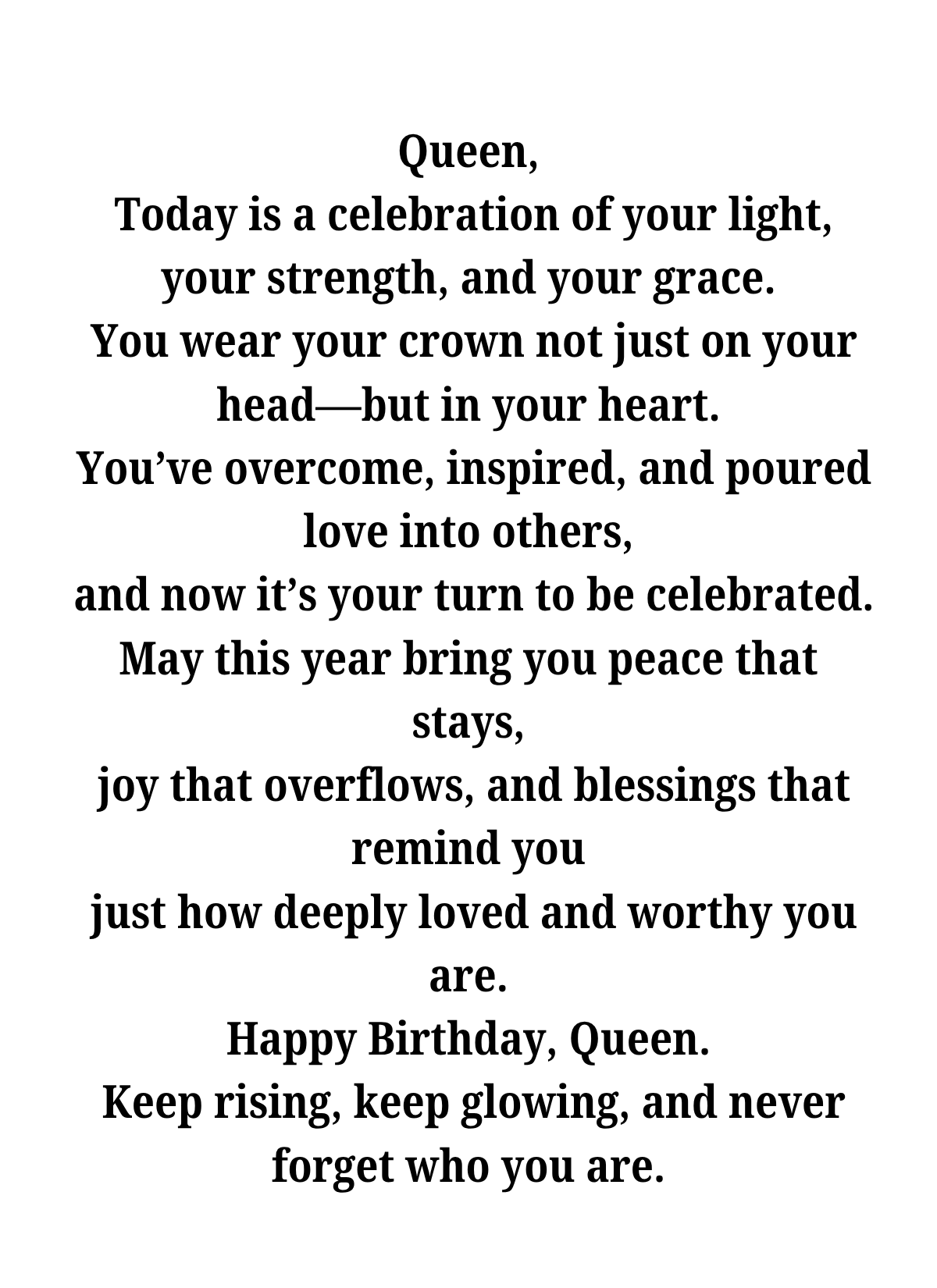 HAPPY BIRTHDAY QUEEN - GOLD
